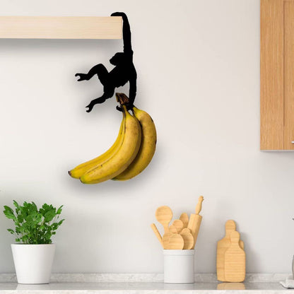 Wooden Gorilla-Shaped Hook - Creative Wall Hanger for Kitchen Door, Rustic Art Decor