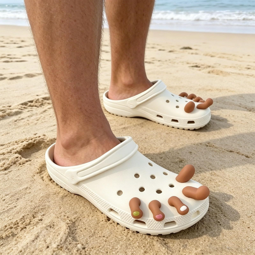 Crocs with 3D toe design and fun details