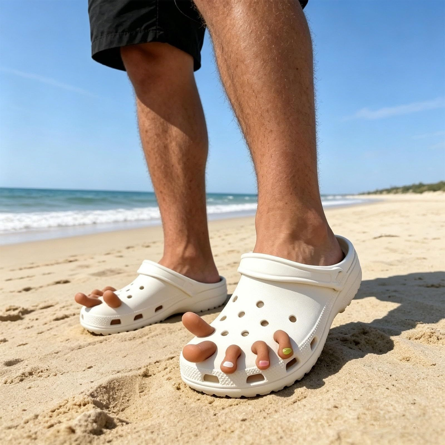 Crocs with 3D toe design and fun details